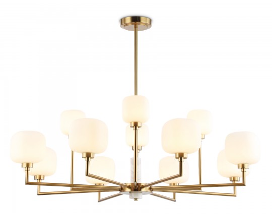  Люстра на штанге с мрамором LH53019/12 BS/FR латунь/белый матовый G9*12 max 40W D910*680