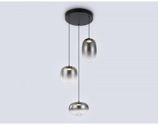  Подвесной светодиодный светильник LH11099/3 BK/SM черный/дымчатый 12W 3000K D350*1505