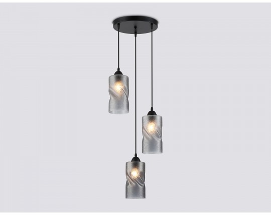 Светильник подвесной со стеклянными плафонами TR3414/3 BK черный E27/3 max 60W D320*1000