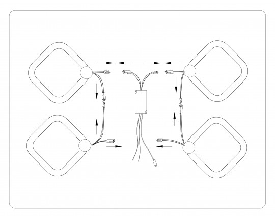  Потолочный светодиодный светильник с пультом FA3819/4 WH белый 3000K-6400K 67W 380*380*90 (ПДУ ИК)
