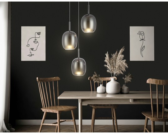  Подвесной светильник LH11153/3 BK/WH/SM черный/белый/дымчатый E27*3 max 60W D425*1500