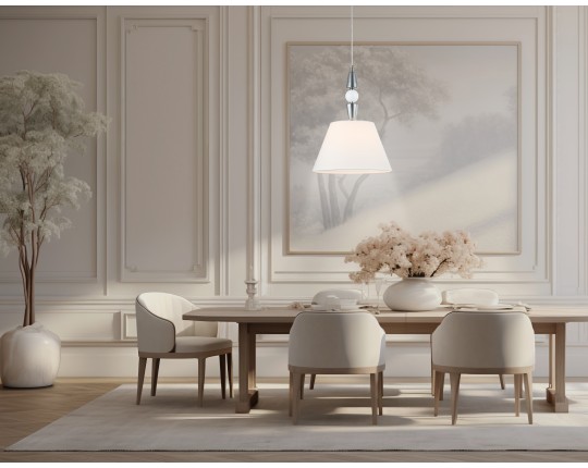  Подвесная люстра с абажуром LH75250 SN/FR сатин никель/белый матовый E27 max 60W D360*500