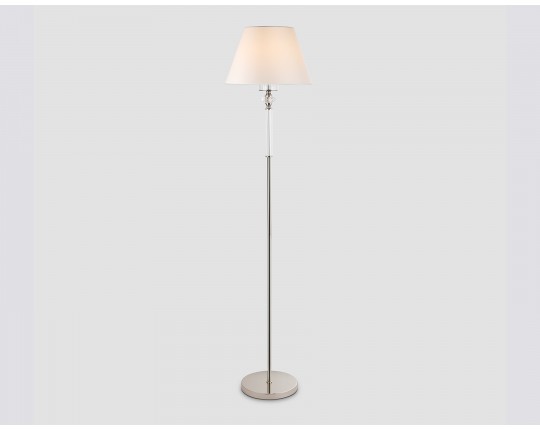 Напольный светильник с абажуром и хрусталем LH71008 BN/WH никель/белый E27 max 60W D360*1550