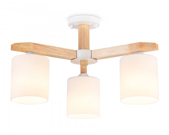  Подвесная люстра TR83112/3 WH/LW белый/светлое дерево E27/3 max 40W D580*320