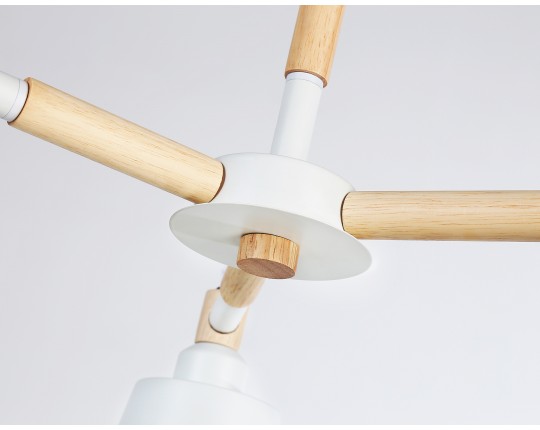  Подвесная люстра TR82204/3 WH/LW белый/светлое дерево E27/3 max 40W D560*430