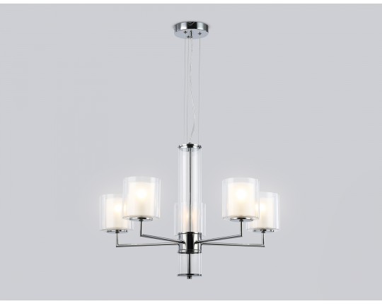  Подвесная люстра LH56001/5 СH/FR хром/белый матовый E14*5 max 40W D640*1260
