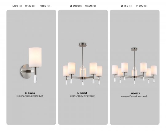 Настенный светильник LH56255 SN/FR никель/белый матовый E27 max 60W 160*120*280