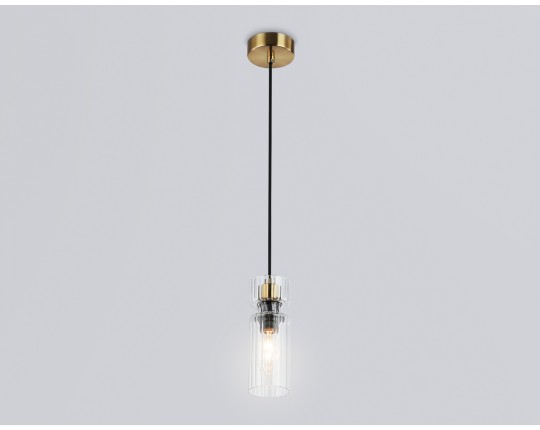  Подвесной светильник LH56111 BK/BS/CL черный/латунь/прозрачный E14 max 40W D65*1500