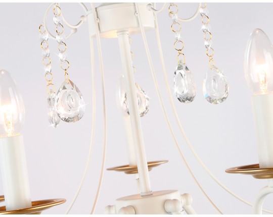  Подвесная люстра с хрусталем TR4916/5 WH/GD белый/золото E14/5 max 40W D550*860