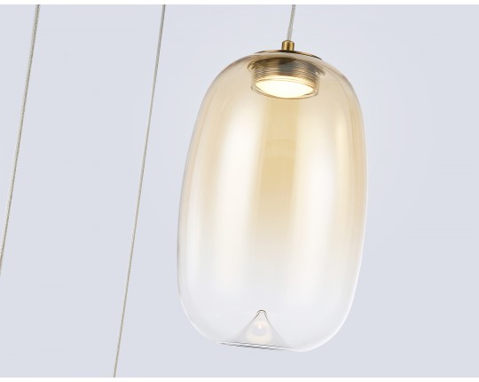  Подвесной светодиодный светильник LH11105/3 BS/TI латунь/янтарь 12W 3000K D350*1505
