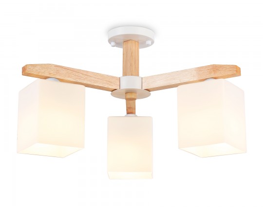  Подвесная люстра TR83115/3 WH/LW белый/светлое дерево E27/3 max 40W D580*320