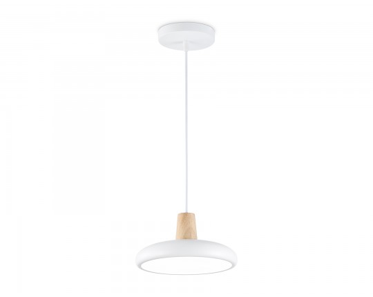  Светильник светодиодный подвесной FL4838 WH/WD белый/дерево 24W 3000-6000K D200*800 (без ПДУ)