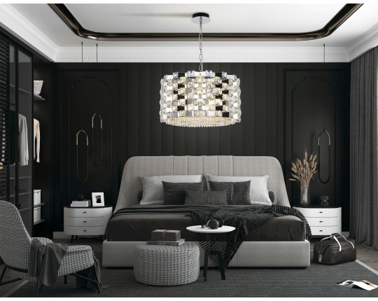  Подвесная люстра с хрусталем LH41001/12 CH/CL хром/прозрачный E14*12 max 40W D540*290