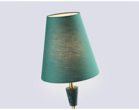  Настольная лампа с абажуром LH75057 BS/GN латунь/зеленый E14 max 40W D180*460