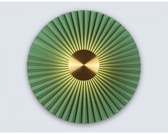  Настенный светодиодный светильник LH72649 BK/GR латунь/зеленый 6W 3000K D300*100