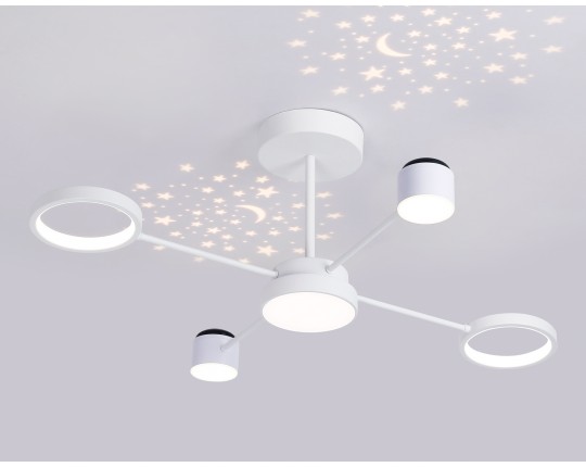  Потолочный светодиодный светильник с пультом FL51631/4+1 WH белый 3000K-6400K 48W 910*745*300 (ПДУ ИК)