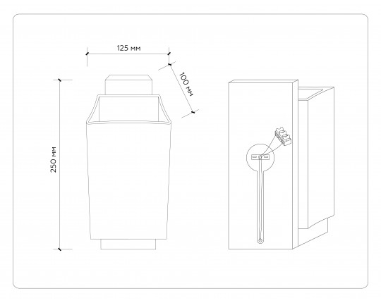  Настенный светильник со сменной лампой TR83122 LW/FR светлое дерево/белый матовый E27 max 40W 250*125*100