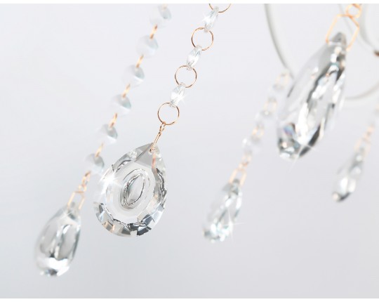  Подвесная люстра с хрусталем TR4915/3 WH/GD белый/золото E14/3 max 40W D550*860