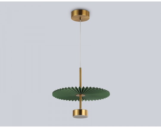  Подвесной светодиодный светильник LH72609 BK/GR латунь/зеленый 6W 3000K D300*260-1770