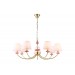  Подвесная люстра с абажуром и декором из керамики LH75025/7 GD/PI золото/розовый E14/7 max 40W D890*800