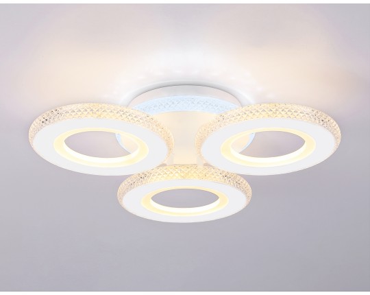  Потолочный светодиодный светильник с пультом FA8866/3 WH белый 3000K-6400K 38W 390*360*80 (ПДУ ИК)