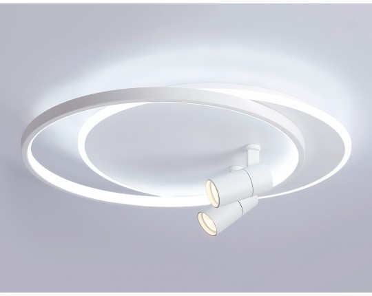  Настенно-потолочный светодиодный светильник с пультом FL51391/1+2 WH белый 3000K-6400K 65W 560*480*120 (ПДУ РАДИО 2.4G)