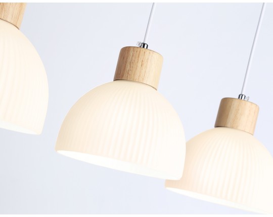  Подвесной светильник со сменной лампой TR83135/3 LW/FR светлое дерево/белый матовый E27/3 max 40W 640*180*1040