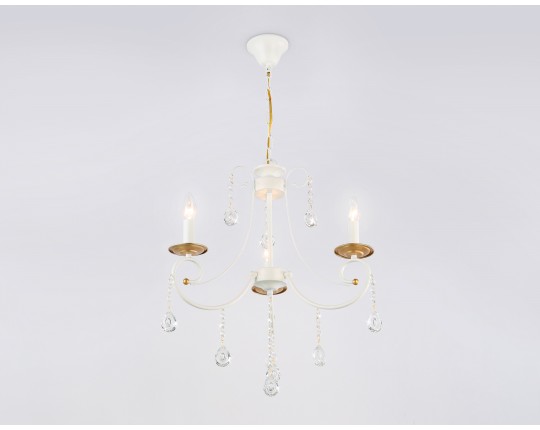  Подвесная люстра с хрусталем TR4915/3 WH/GD белый/золото E14/3 max 40W D550*860