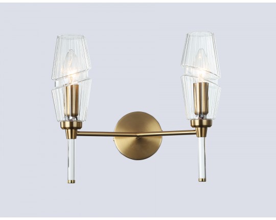 Настенный светильник LH55206/2 BS/CL латунь/прозрачный E14*2 max 40W 330*170*280