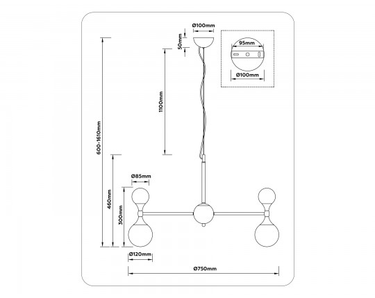  Подвесная люстра LH51051/20 GD/FR золото/белый матовый G9*20 max 28W D750*460
