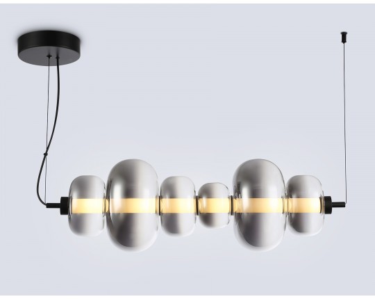  Подвесной светодиодный светильник LH11072 BK/SM черный/дымчатый 36W 3000K 745*230*230