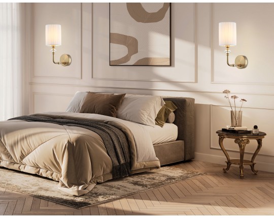  Настенный светильник с абажуром LH71506 BS/FR латунь/белый матовый E14 max 40W 230*120*310