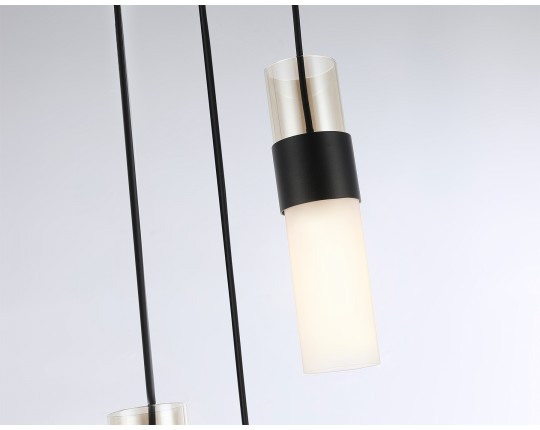  Подвесной светильник LH55102/3 BK/FR/TI черный/белый матовый/янтарь E14*3 max 40W D220*1200