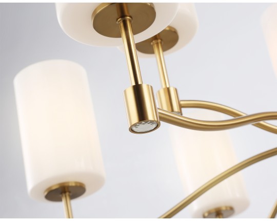  Подвесная люстра LH56054/6+3 BS/FR латунь/белый матовый E14*9 max 40W D765*1060