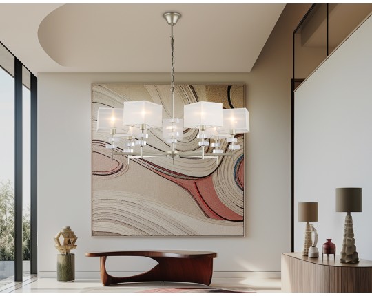  Подвесная люстра с абажурами LH71332/7 CGD золото E14/7 max 40W D*860*850