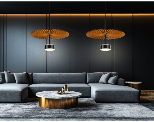  Подвесной светодиодный светильник LH72607 BK/CF черный/кофе 6W 3000K D300*260-1770