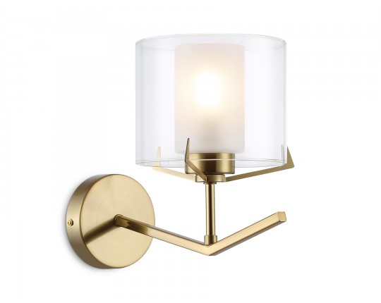  Настенный светильник со стеклянным плафоном LH57010 BS/FR латунь/белый матовый E14 max 40W 280*150*220