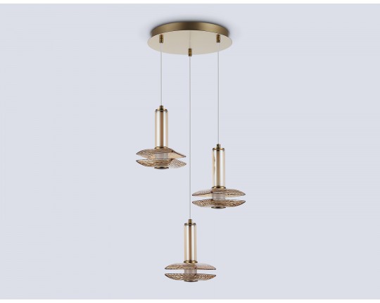  Подвесной светодиодный светильник LH31011/3 BS/TI латунь/янтарь 35W 3000K D450*1790