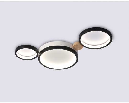  Настенно-потолочный светодиодный светильник с пультом FL4814/3 BK/WH черный/белый 3000K-6400K 45W 620*290*55 (ПДУ ИК)