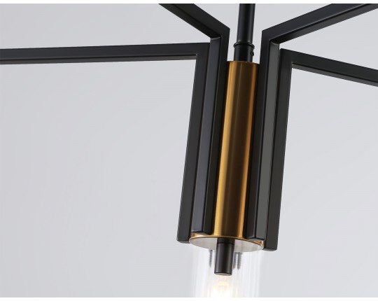  Люстра на штанге LH56113/5 BK/BS/CL черный/латунь/прозрачный E14*5 max 40W D605*350