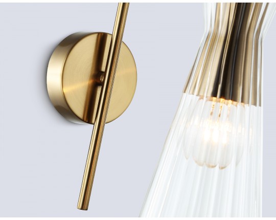  Настенный светильник LH55705 BS/CL латунь/прозрачный E14 max 40W 220*90*300