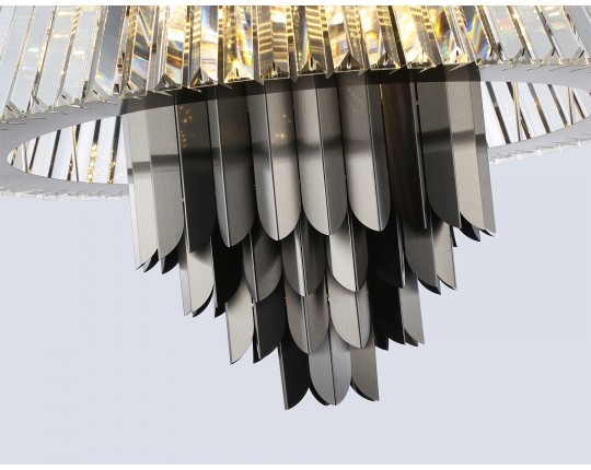  Подвесная люстра с хрусталем LH41026/18 BK/CL черный/прозрачный E14*18 max 40W D700*750