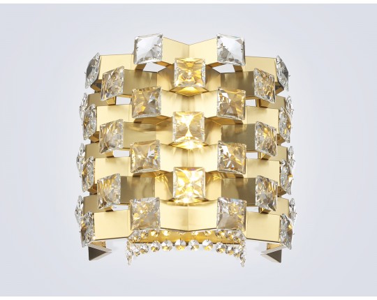  Настенный светильник с хрусталем LH41014/2 BS/CL латунь/прозрачный E14*2 max 40W 300*190*270