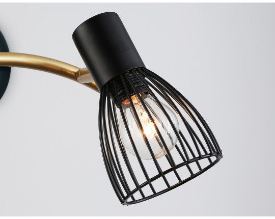  Настенно-потолочный спот в стиле лофт TR8660/2 BK/GD черный/золото E14/2 max 60W 330*100*170