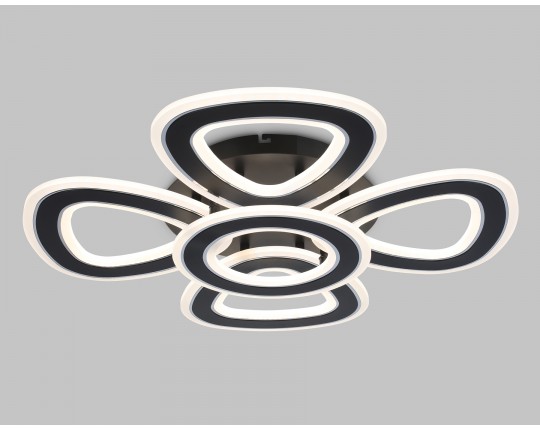  Потолочный светодиодный светильник с пультом FA8926/4+1 BK/CH черный/хром 163W 3000K-6400K 590*590*120 (ПДУ РАДИО 2.4G)