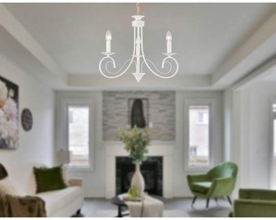  Подвесная люстра TR9605/3 WH белый E14/3 max 40W D560*650