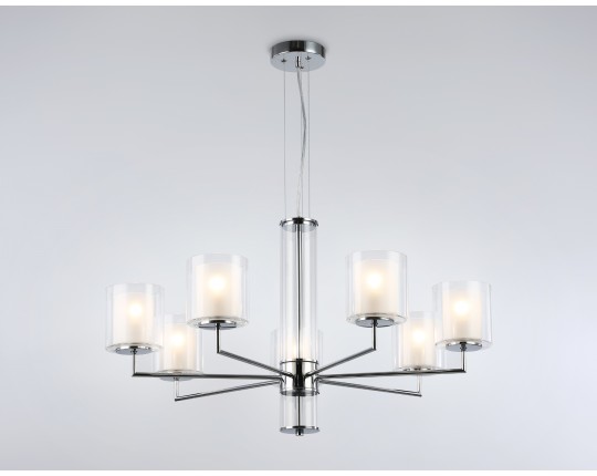  Подвесная люстра LH56003/7 СH/FR хром/белый матовый E14*7 max 40W D790*1260
