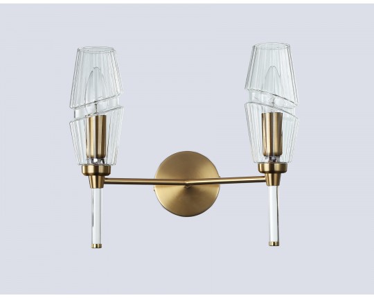  Настенный светильник LH55206/2 BS/CL латунь/прозрачный E14*2 max 40W 330*170*280