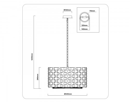  Подвесная люстра с хрусталем LH41003/12 BS/CL латунь/прозрачный E14*12 max 40W D540*290