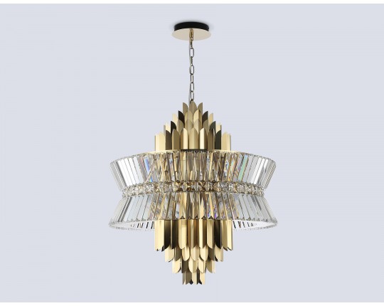  Подвесная люстра с хрусталем LH41023/18 BS/CL латунь/прозрачный E14*18 max 40W D700*750